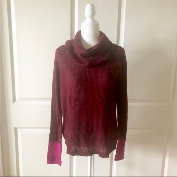 PrAna Rochelle Cowl Neck Wool Blend Colorblock Lightweight Sweater Size XS - Picture 2 of 6